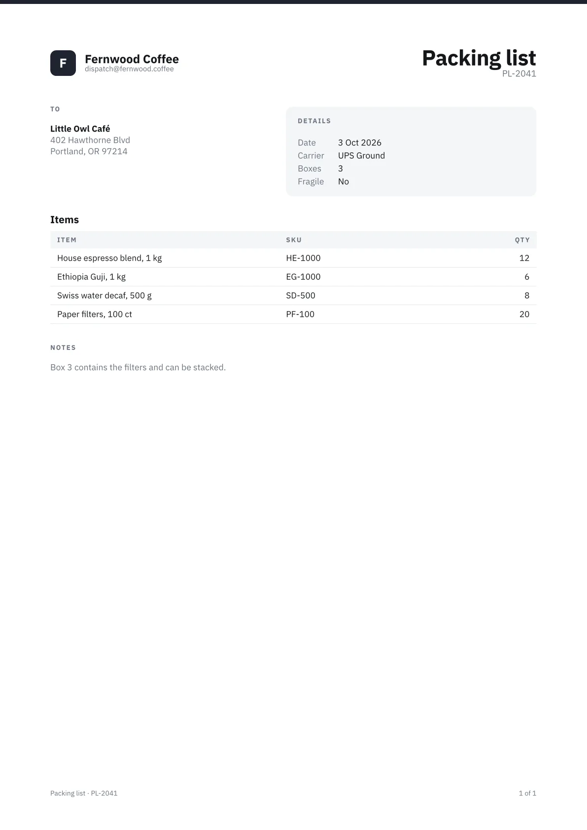 Rendered document document